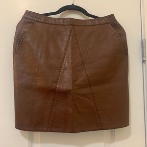 Zara Brown Faux Leather skirt Size S